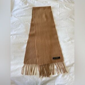 La FIORENTINA | 100% CASHMERE Camel Beige Fringed Scarf 56.5 X 9.5” Unisex